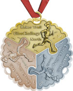 Baker Trail UltraChallenge medal: a separate piece for each section